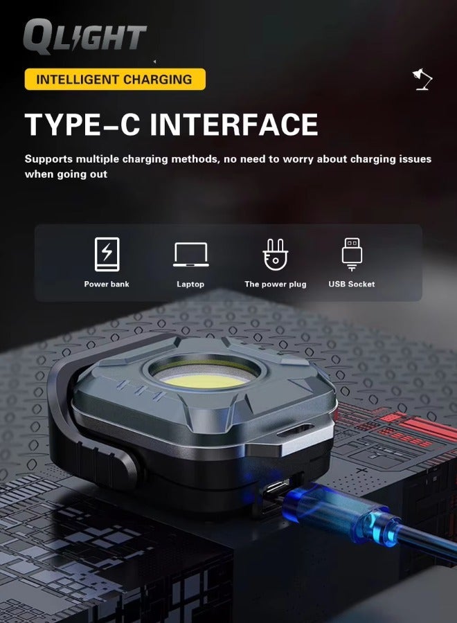 QLIGHT 2PACK Rechargeable Mini Flashlight Outdoor Led Torch Light, COB Camping Lights Outdoor, Adjustable Color Temp (2700K-8000K), Waterproof, Emergency Light Rechargeable, Light for Camping - Image 2